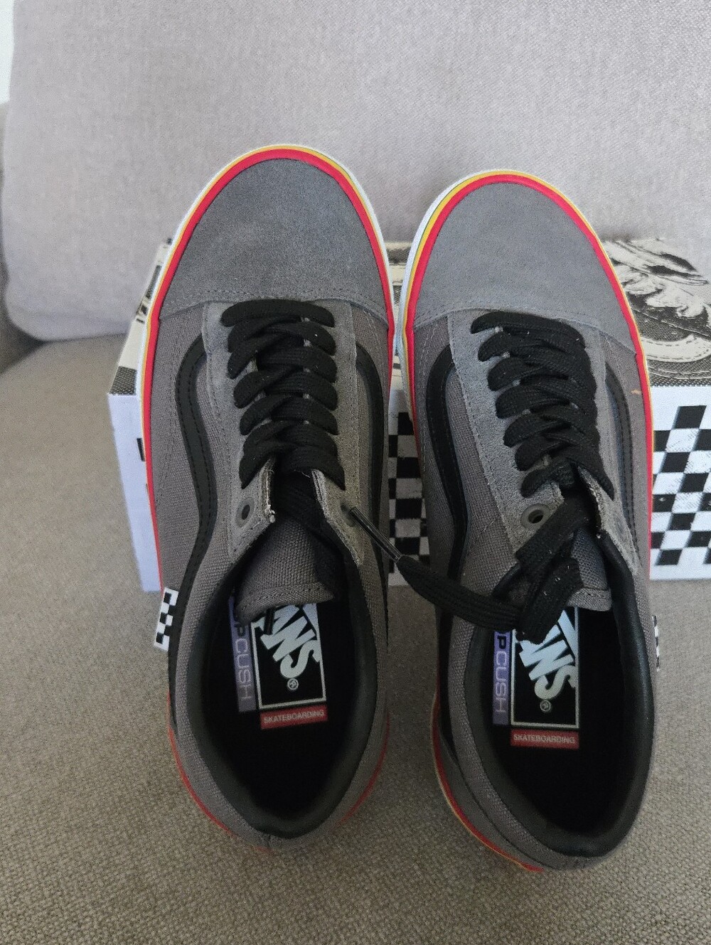 Vans Skate Old Skool Rasta Grey Women 9 Popcush Low 062026 - Picture 4 of 8